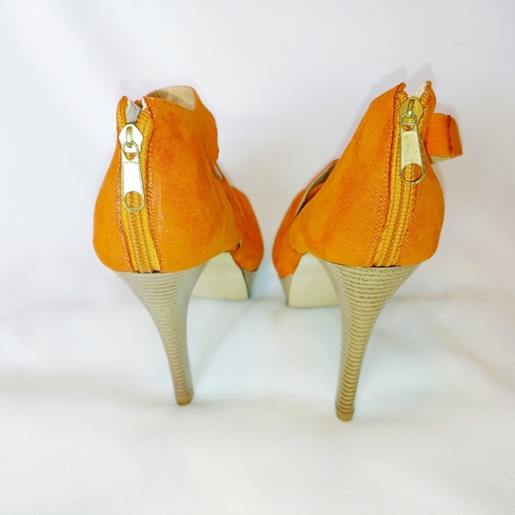 Vittorio D' Firenze Gladiator Orange Canvas Heel - Picture 7 of 8